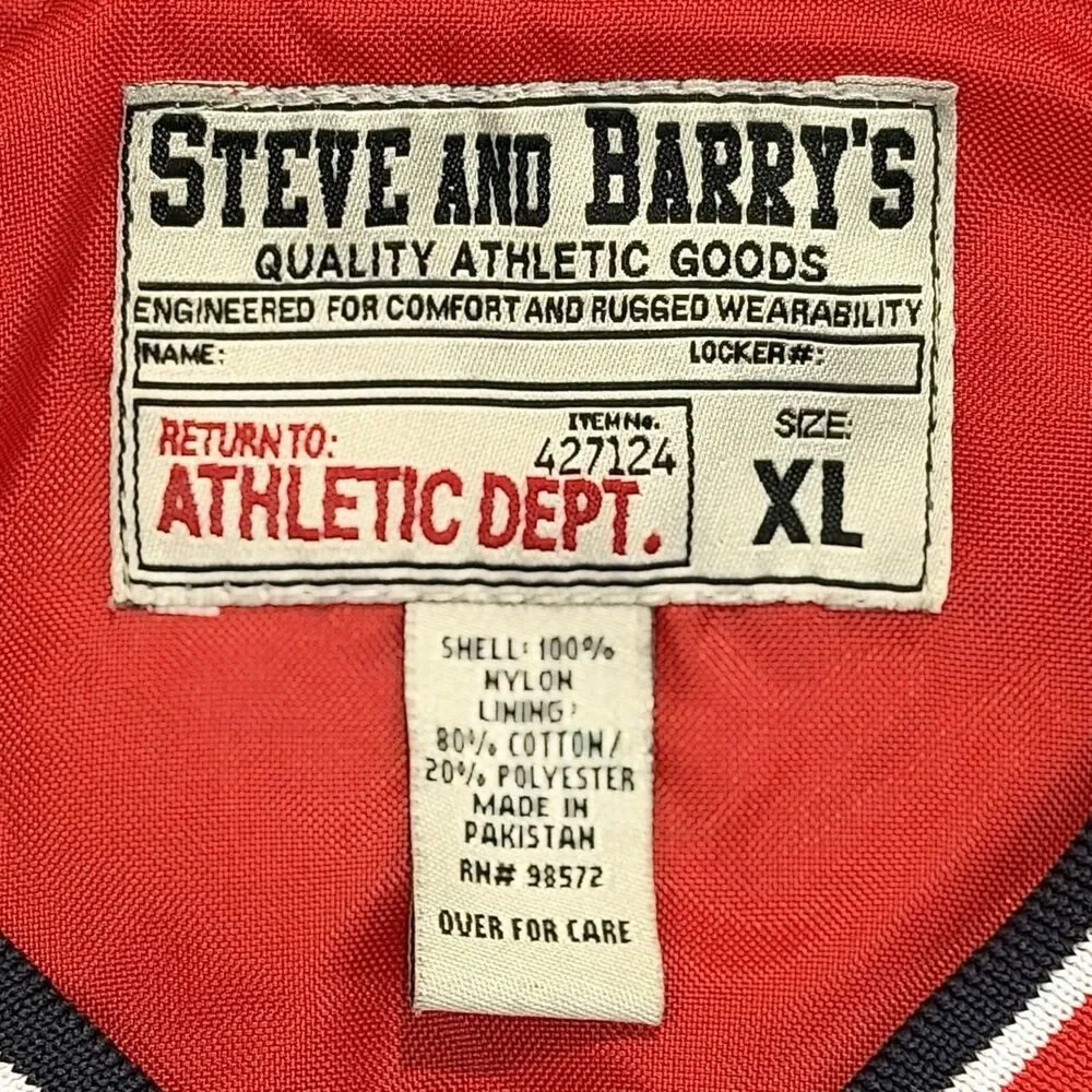 Vintage 90s Steve & Barry’s USA Pullover Windbreaker Jacket XL Navy Red White